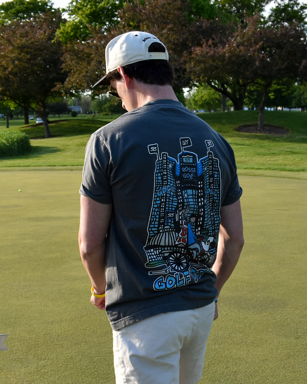 Golf Detroit Faded Black Tee