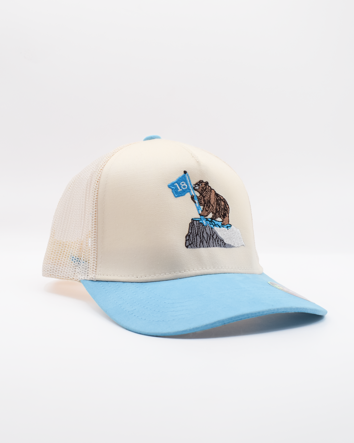Flag Bearer Baby Blue Trucker Hat (One left)