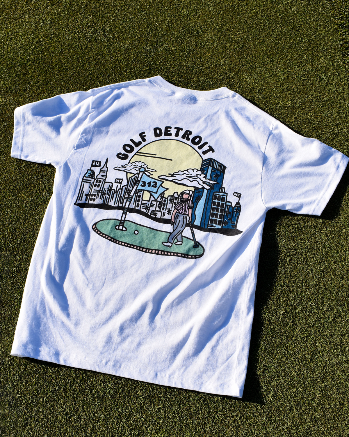 Golf Detroit White Tee