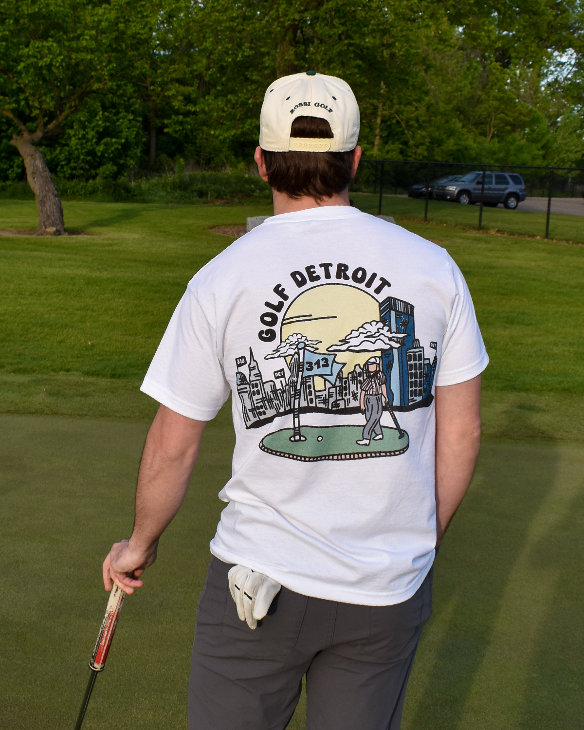 Golf Detroit White Tee