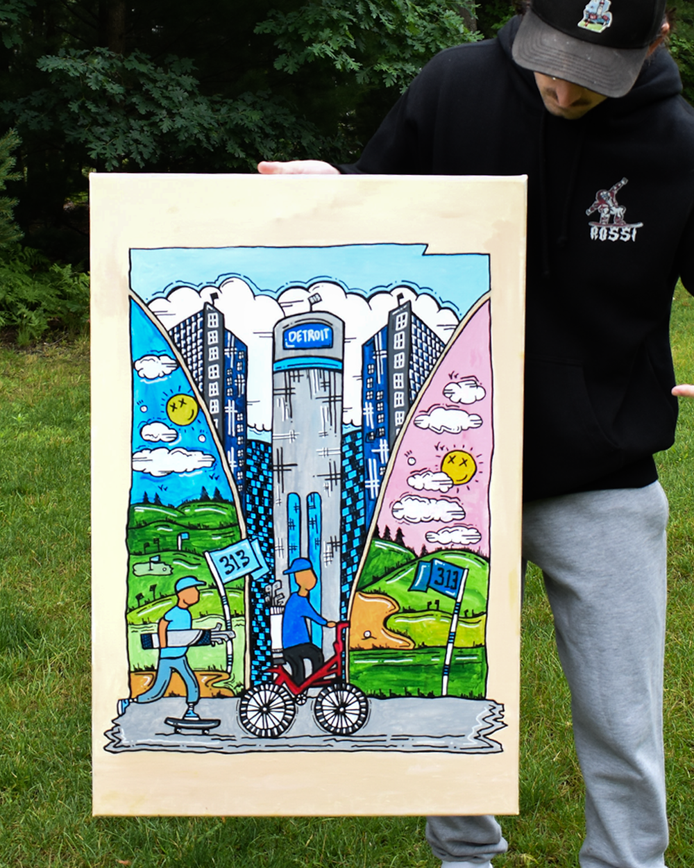 Golf Detroit Painting