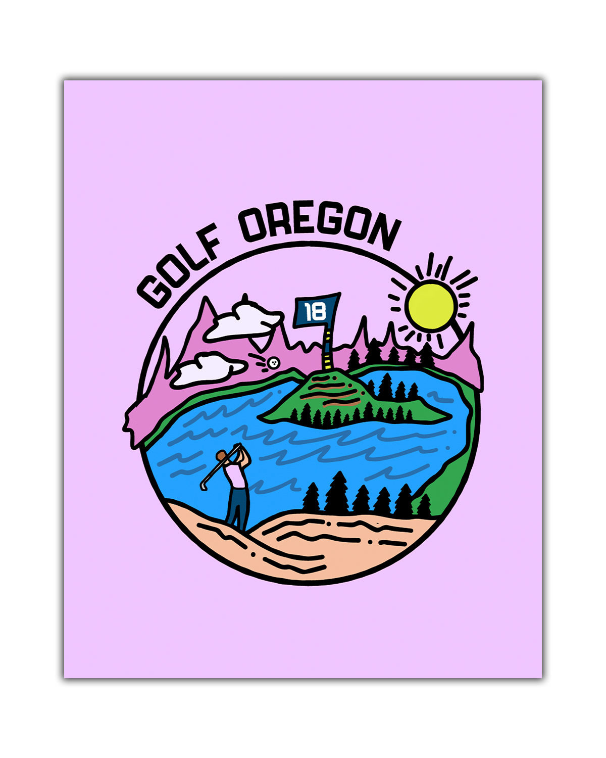 Golf Oregon Poster