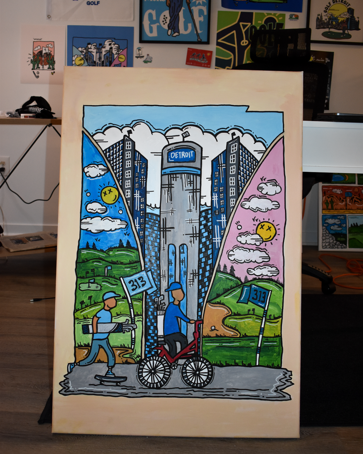 Golf Detroit Painting