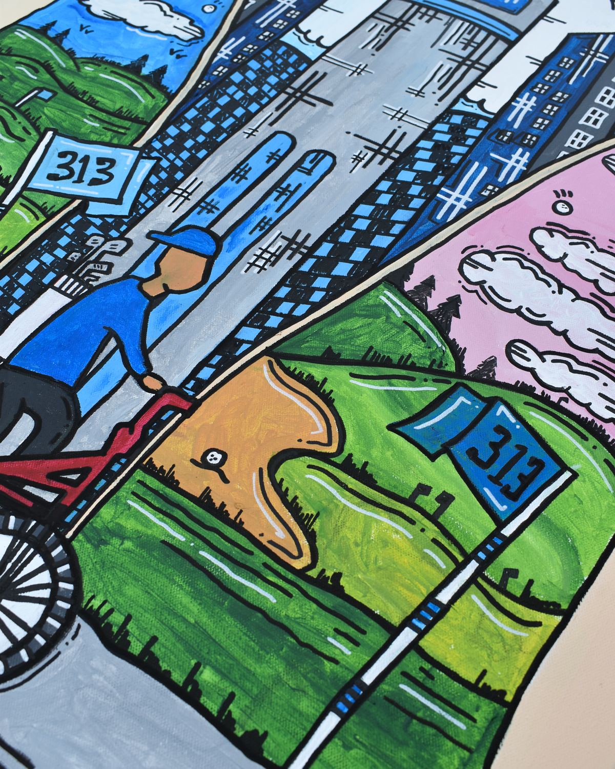 Golf Detroit Painting