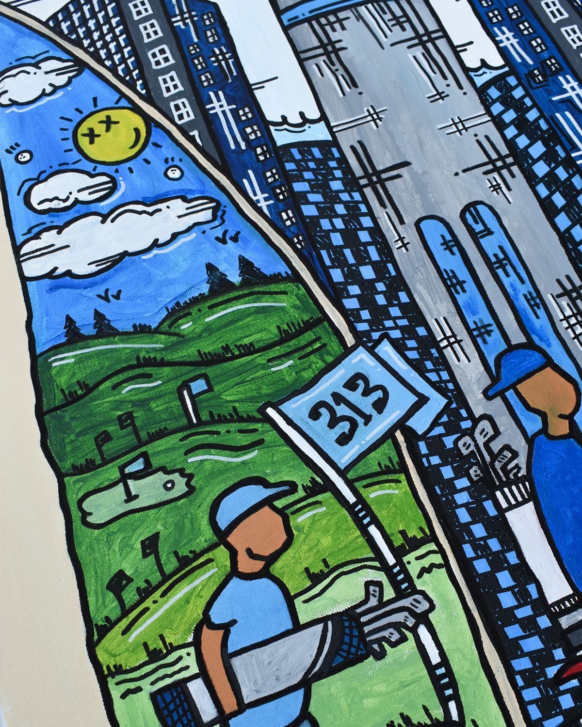 Golf Detroit Painting