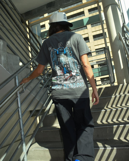 Golf Detroit Faded Black Tee