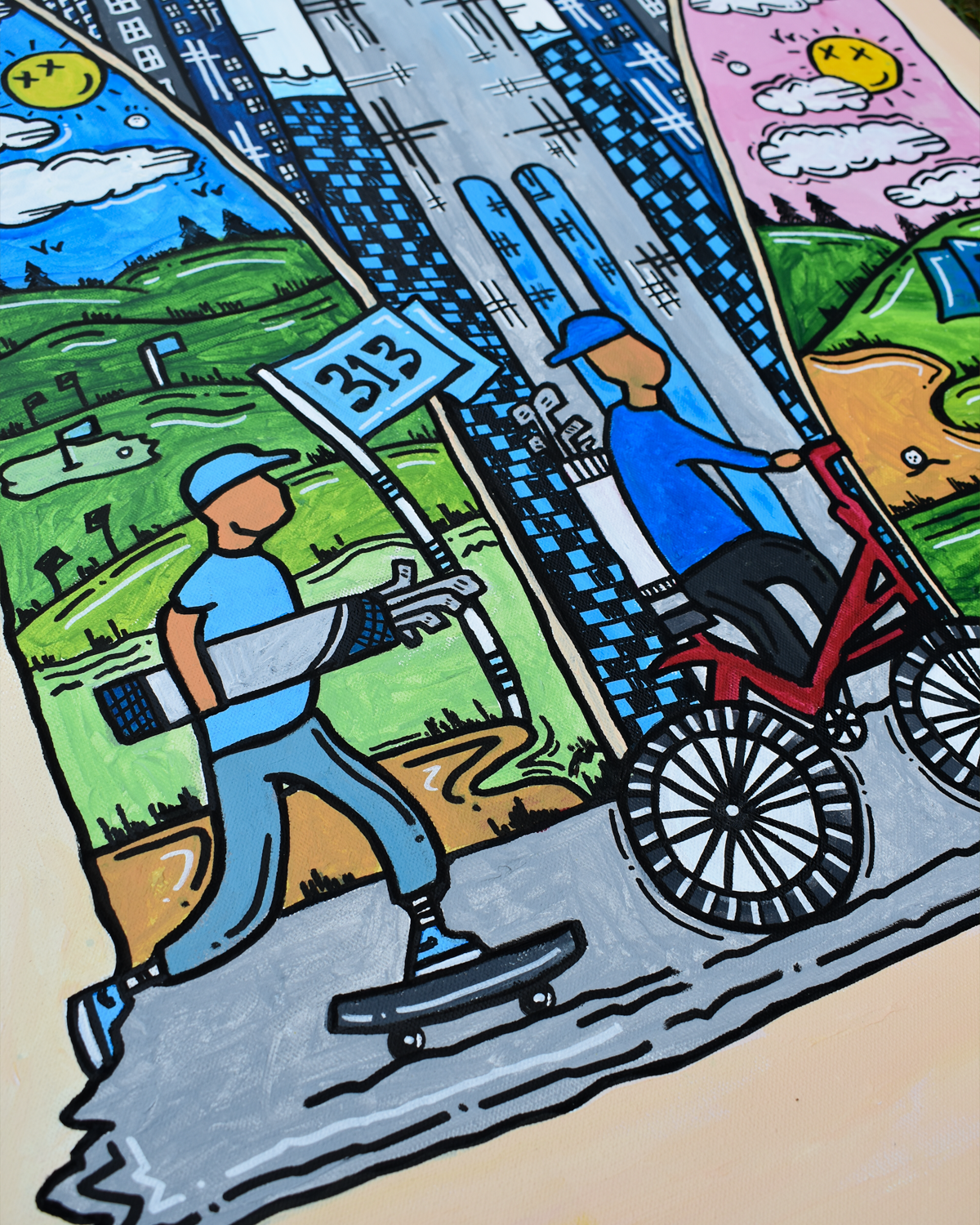 Golf Detroit Painting
