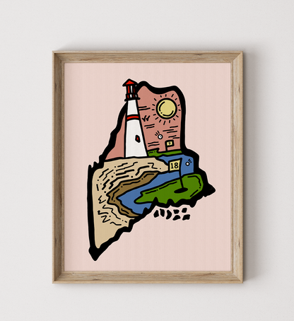 Golf Maine Poster