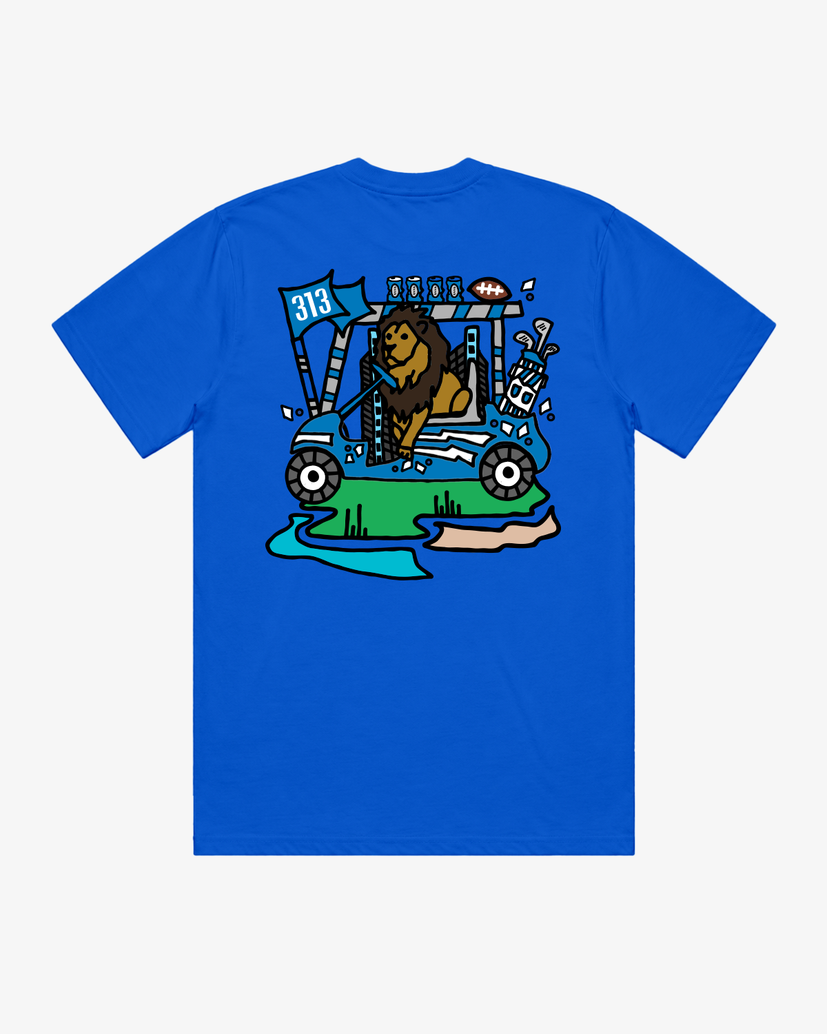 Detroit Football X Golf Tee
