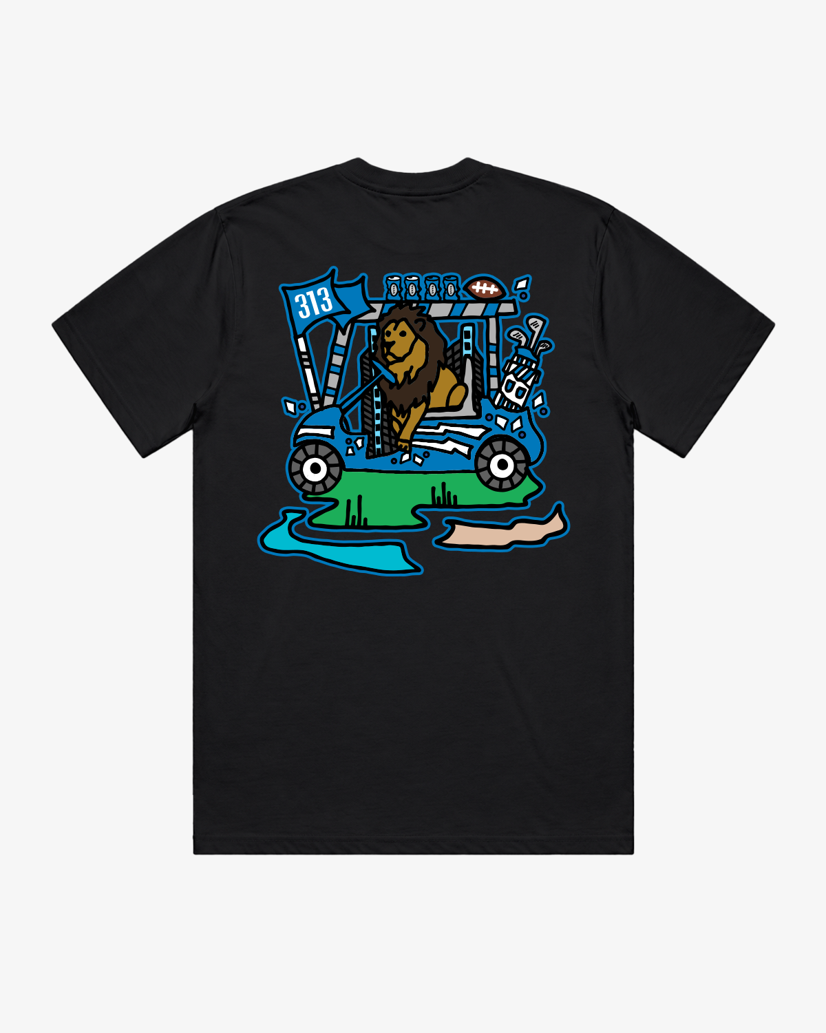 Detroit Football X Golf Tee