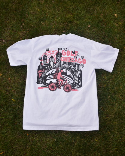 Golf Chicago White Tee, Size Large SALE