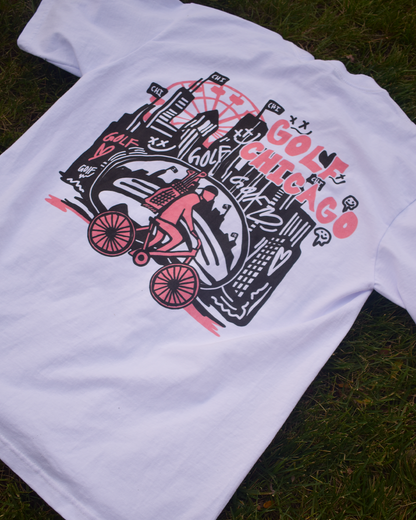 Golf Chicago White Tee, Size Large SALE