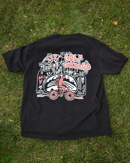 Golf Detroit Chicago Black Tee, Size Large SALE