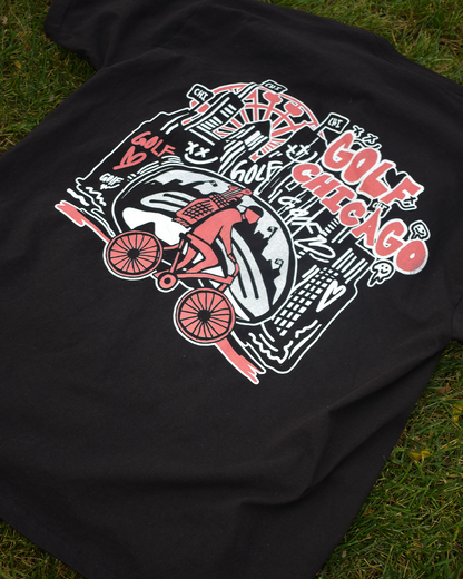 Golf Detroit Chicago Black Tee, Size Large SALE