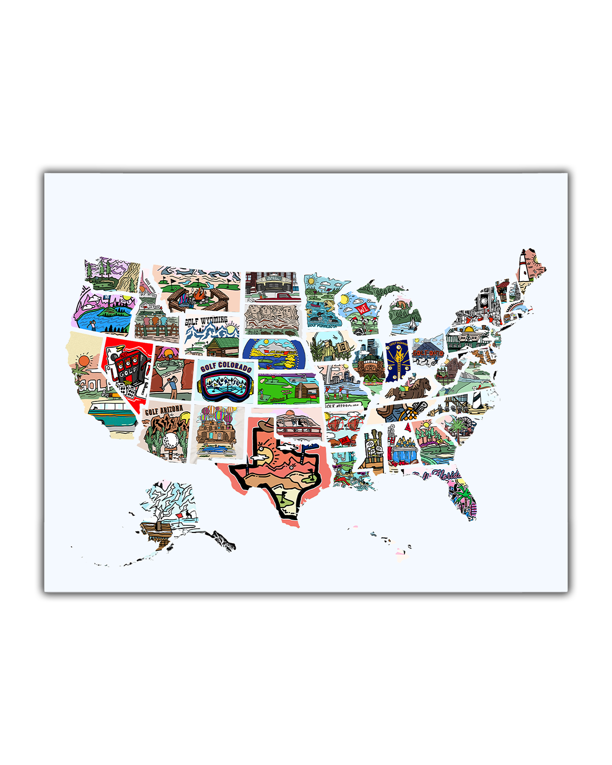 50 States Golf Poster