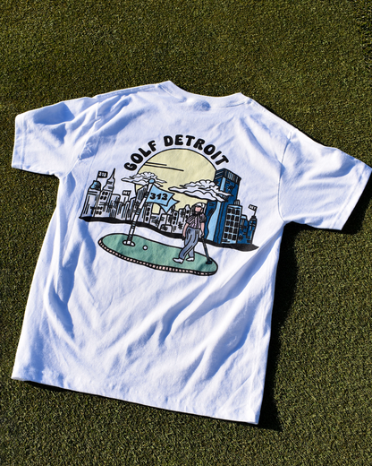 Golf Detroit White Tee