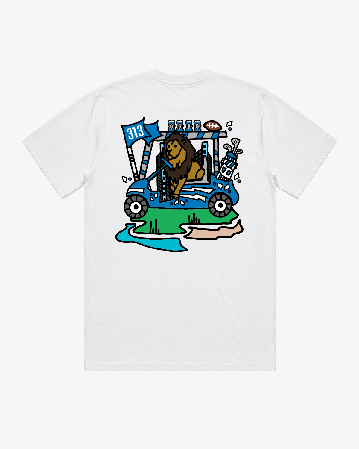 Detroit Football X Golf Tee