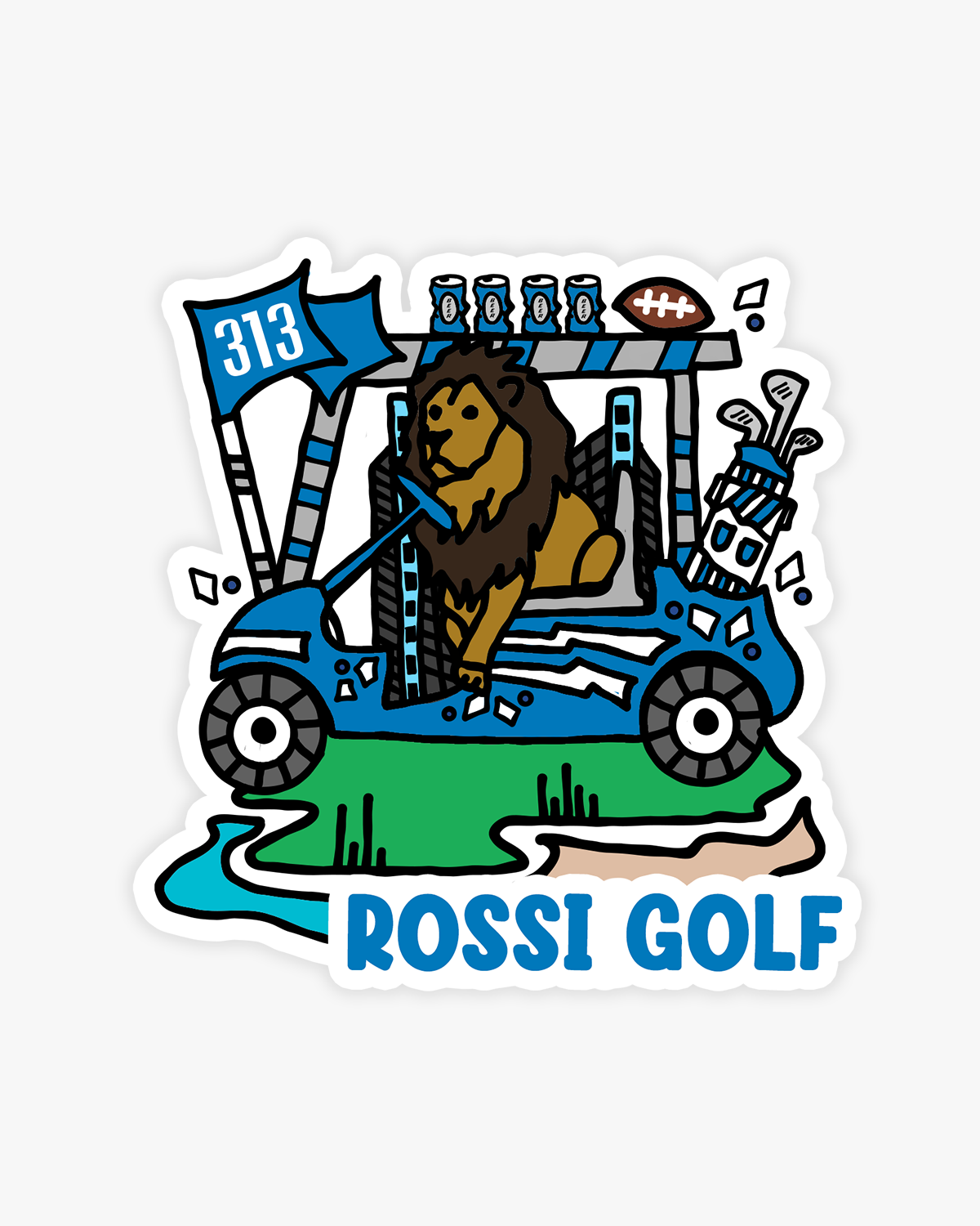 Detroit Football Sticker