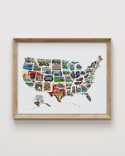 50 States Golf Poster