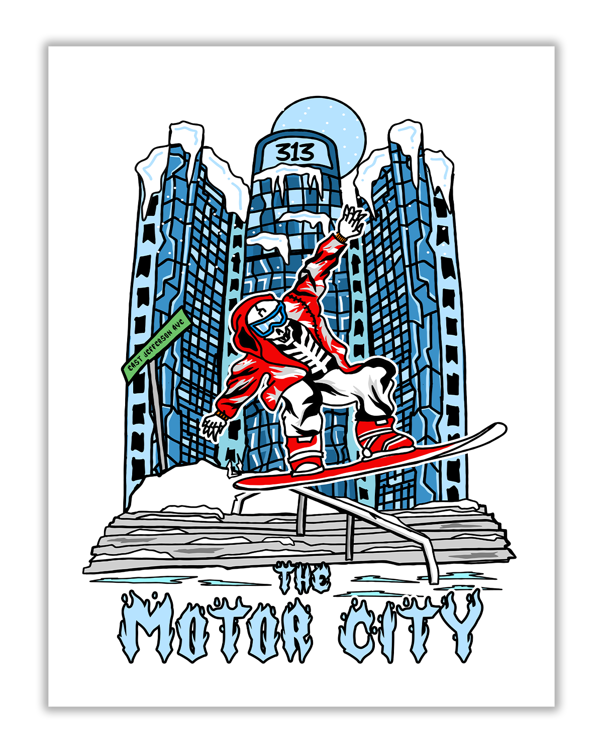 Motor City Snowboarding Poster