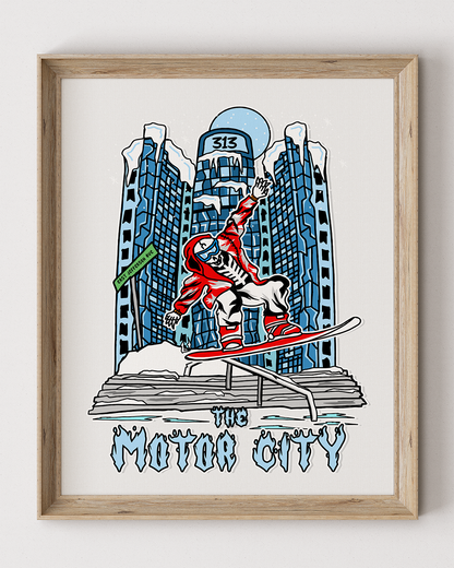 Motor City Snowboarding Poster