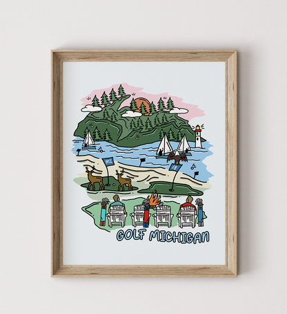 Golf Michigan Poster